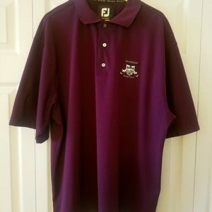 FootJoy Short Sleeve Polo Shirt Golf Burgandy Northfield Golf Club Size 2XL